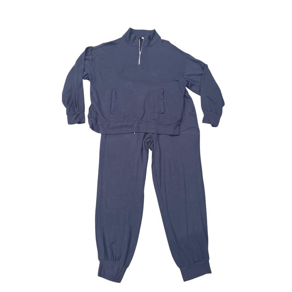 Workshop Republic Clothing Mens Navy Blue Quarter Zip Lounge Set XL Joggers